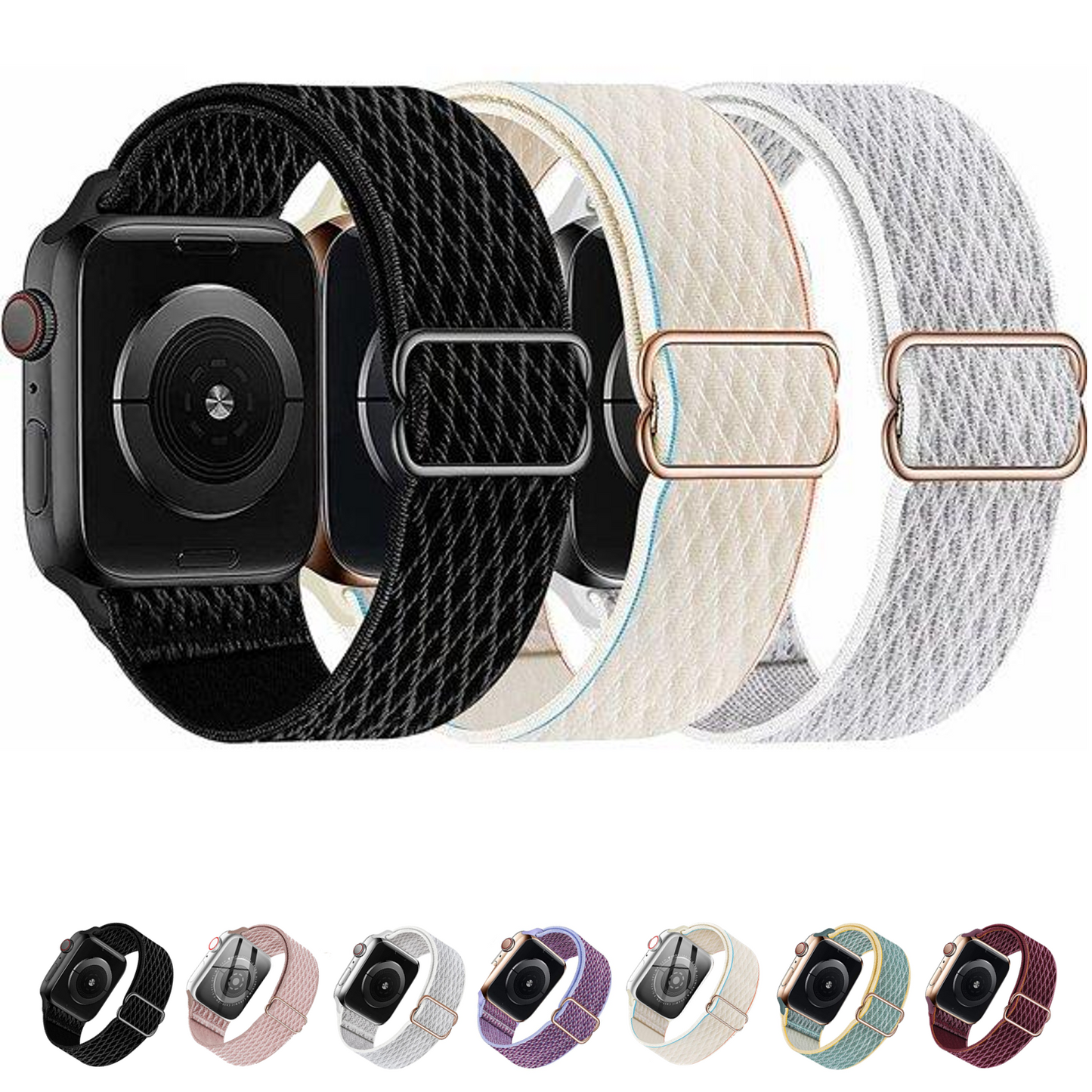 Stretchy Nylon Apple Watch Band, 3 Pack