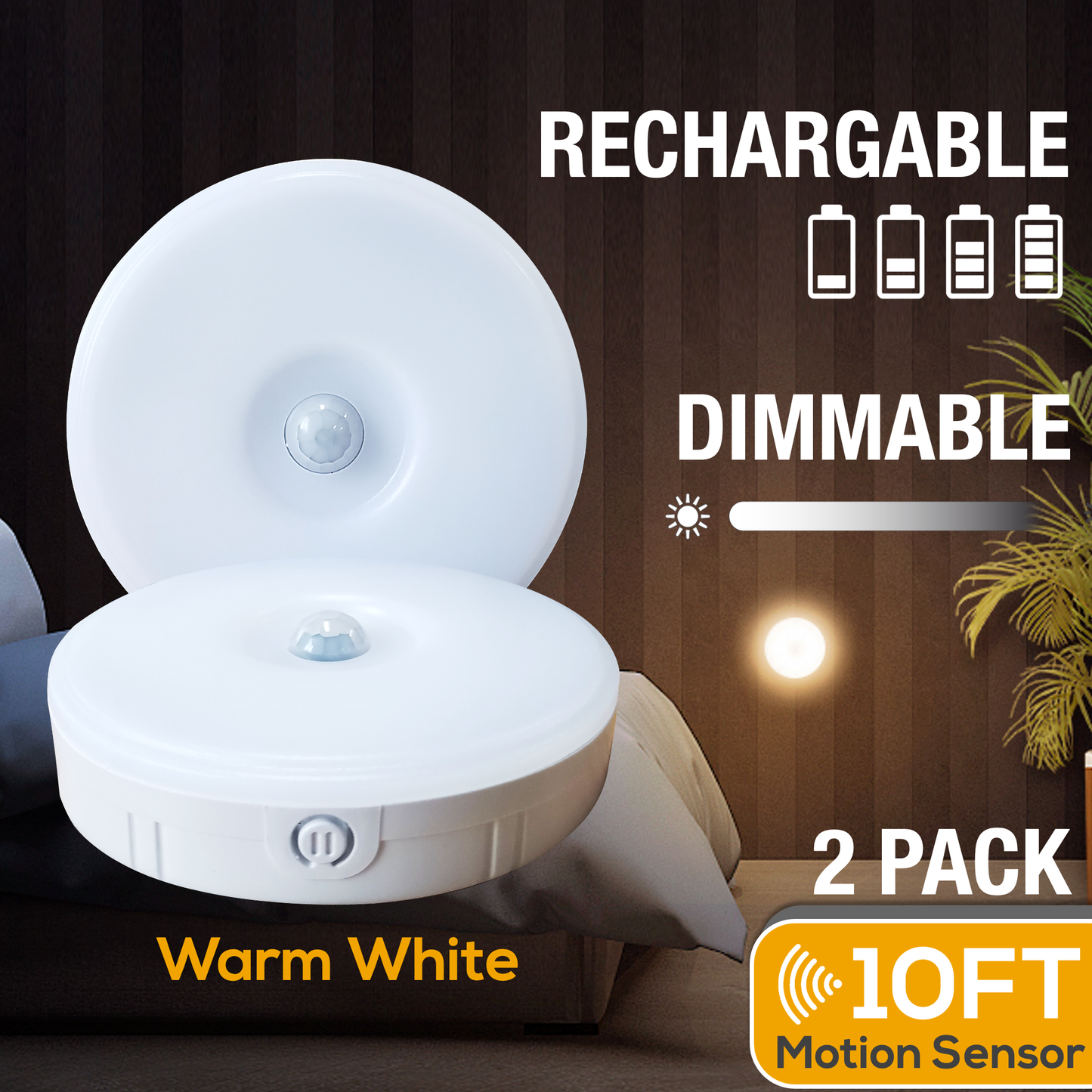 Rechargeable Dimmable Motion-Sensor Night Lights