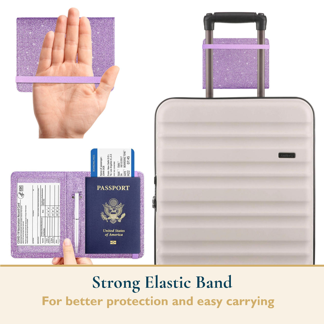 RFID-Blocking Passport Holder With Elastic Band