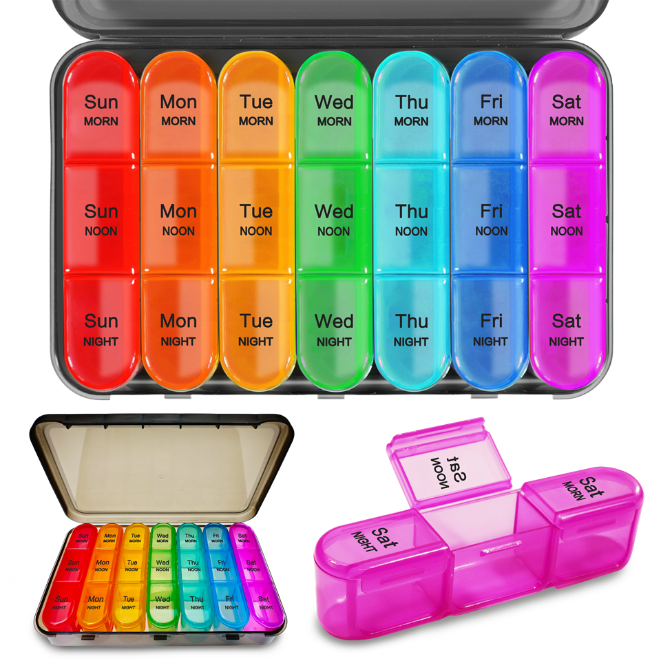 Weekly Pill Organizer, 3 Times a Day