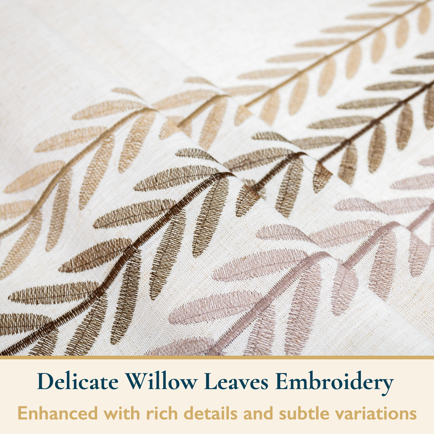 Faux Linen Table Cloth with Tassels and Embroidery