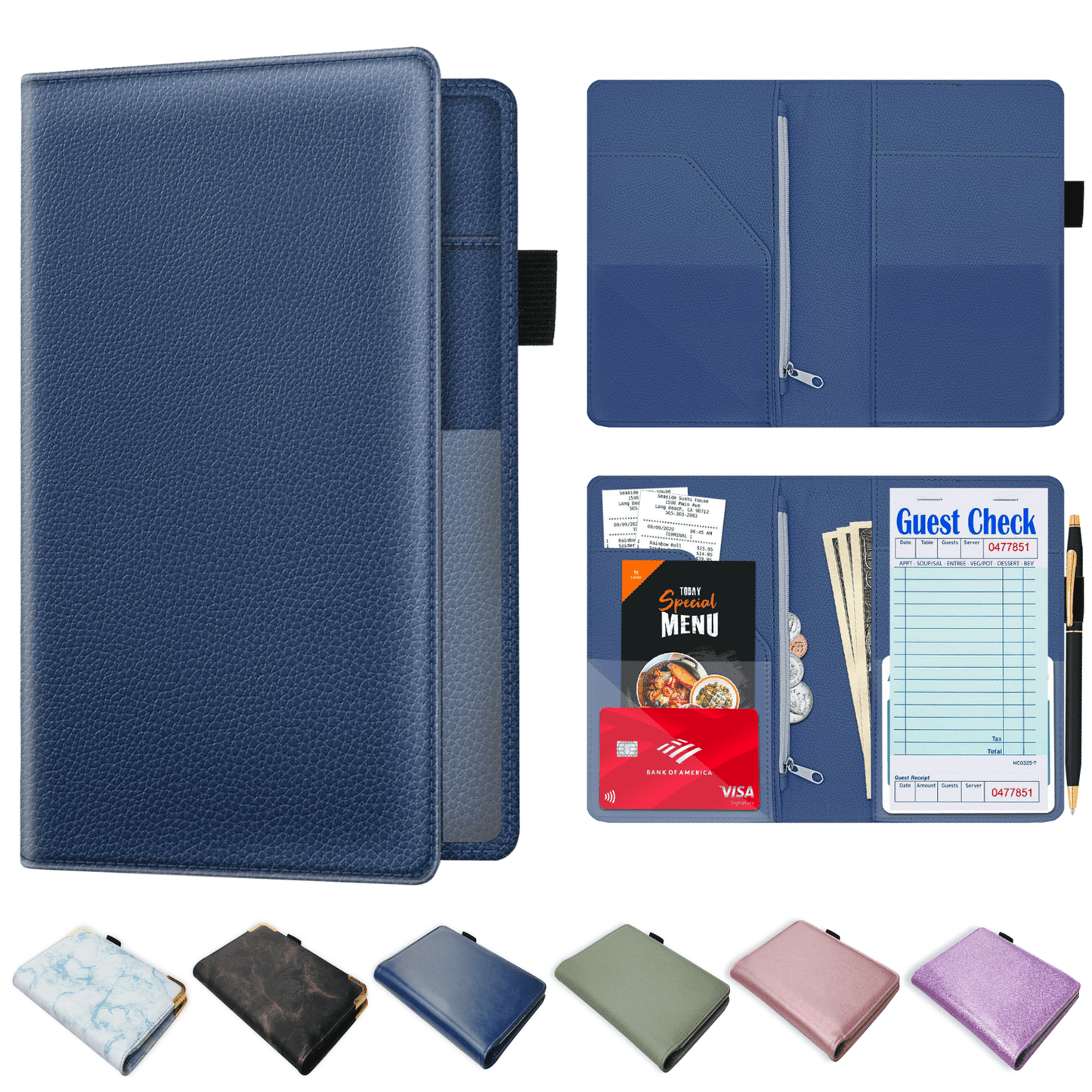 PU Leather Server Book for Waitress