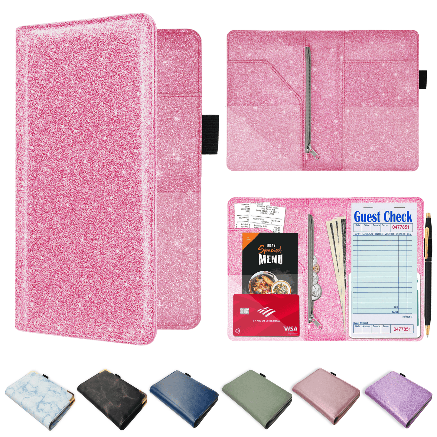 PU Leather Server Book for Waitress