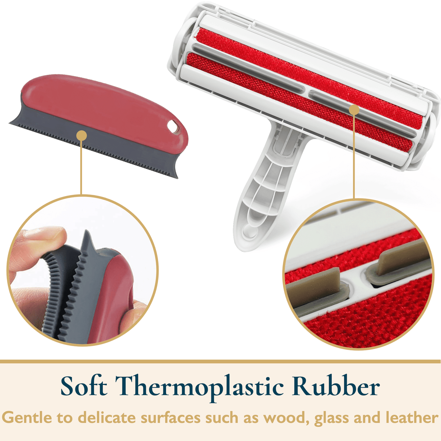 Pet Hair Remover Tool Set - Roller Brush, Mini Detailer