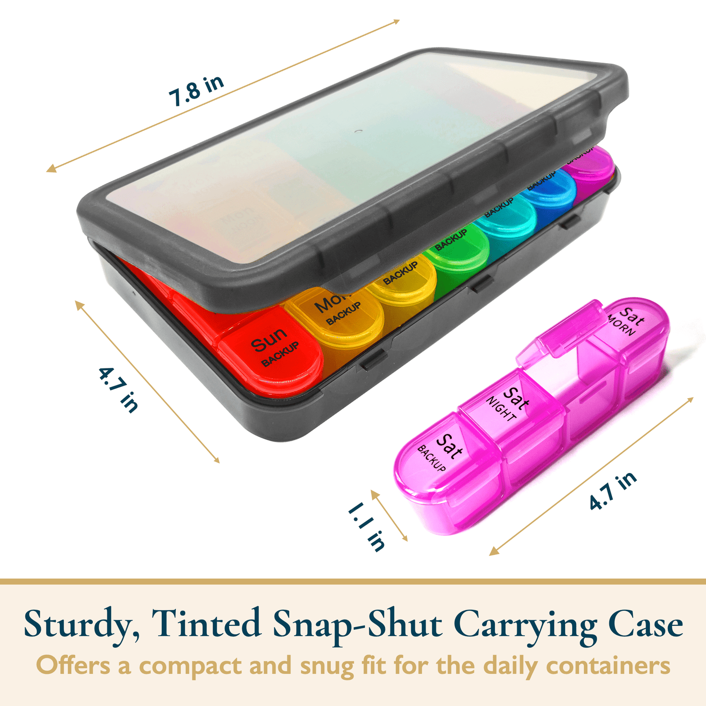Weekly Pill Organizer, 4 Times a Day