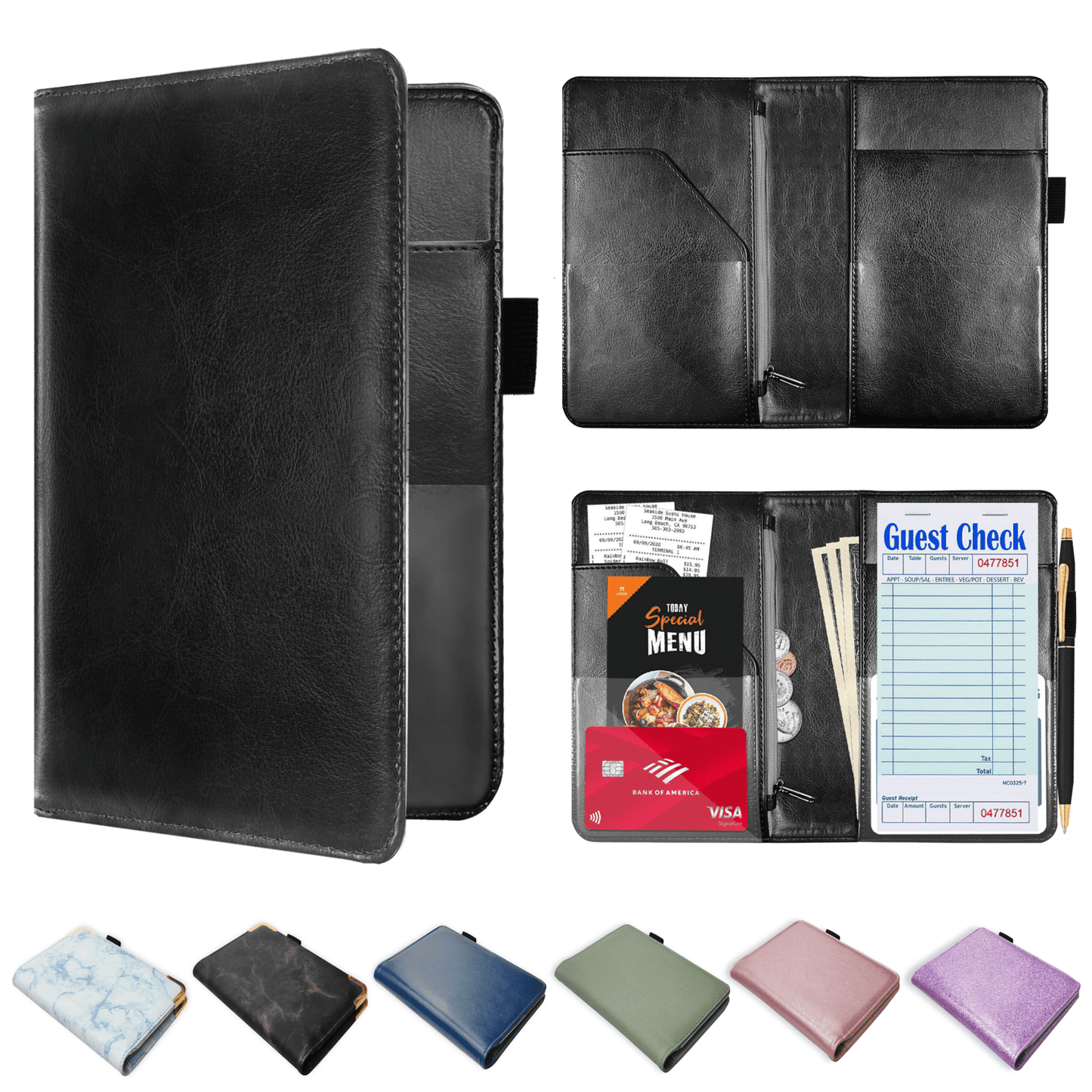 PU Leather Server Book for Waitress