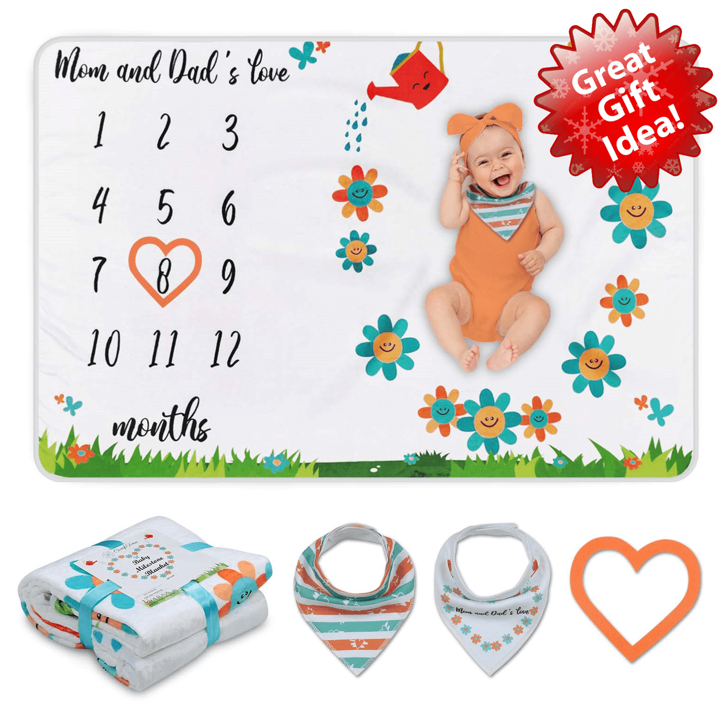 Soft Fleece Baby Milestone Blanket, 300 GSM, 40 x 60 in