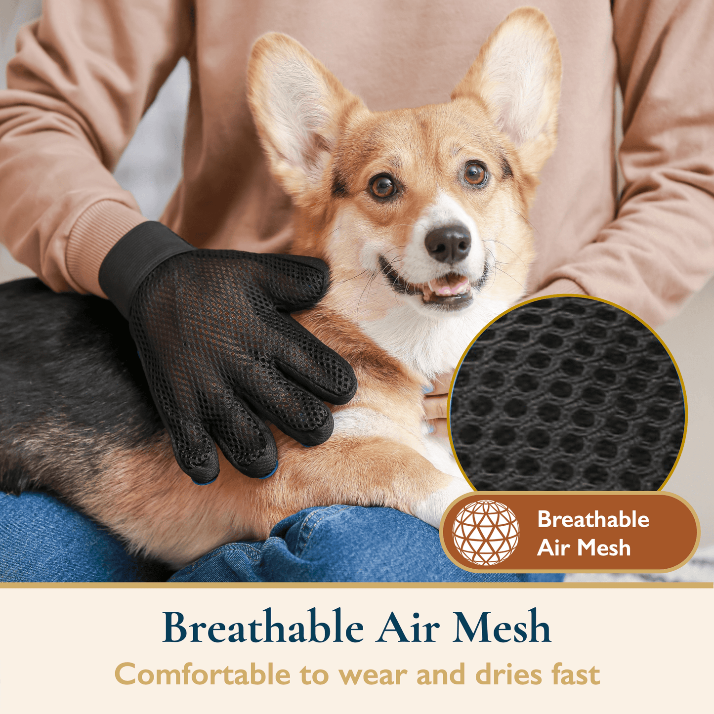 Pet Hair Remover Set - Roller Brush and Pet Grooming Gloves
