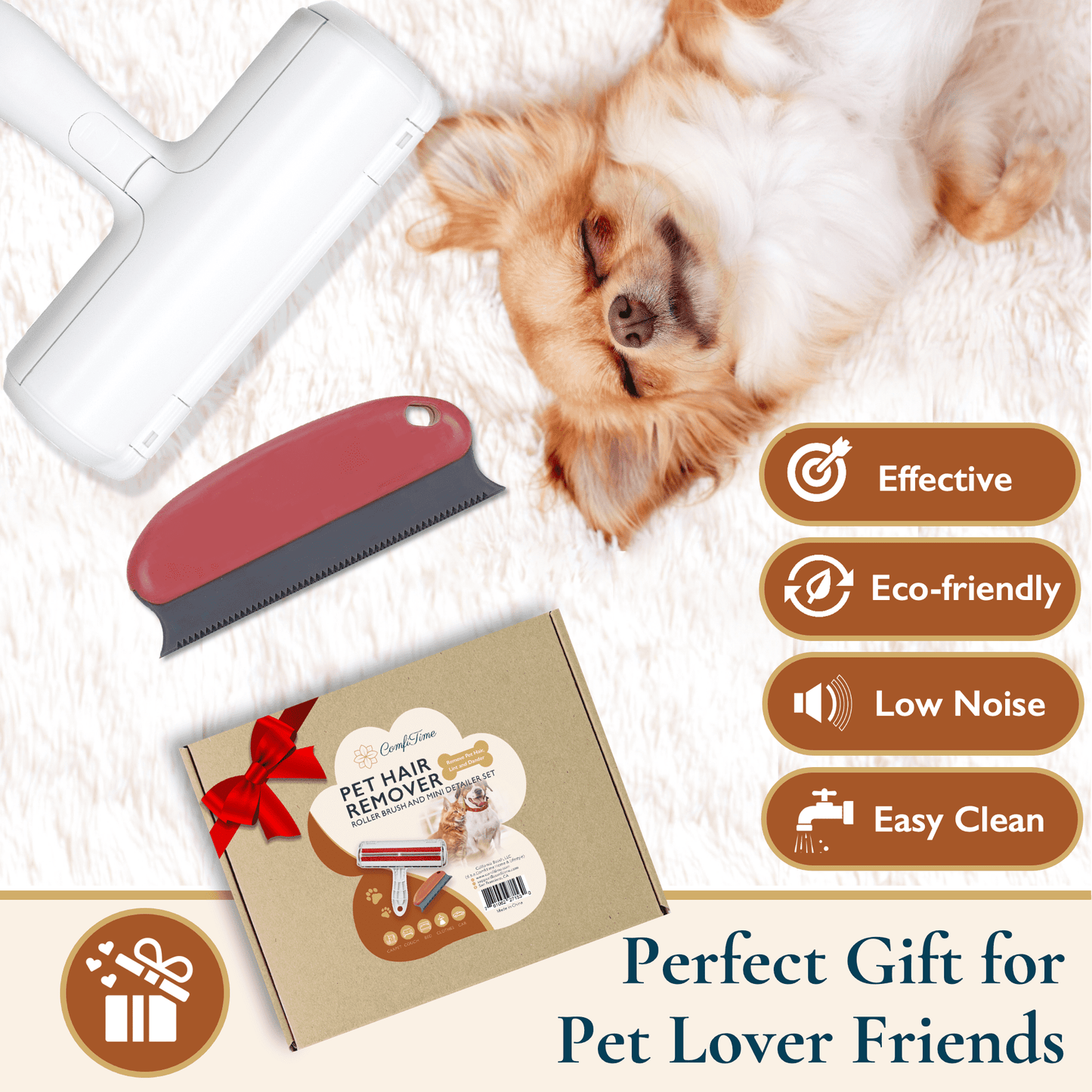 Pet Hair Remover Tool Set - Roller Brush, Mini Detailer
