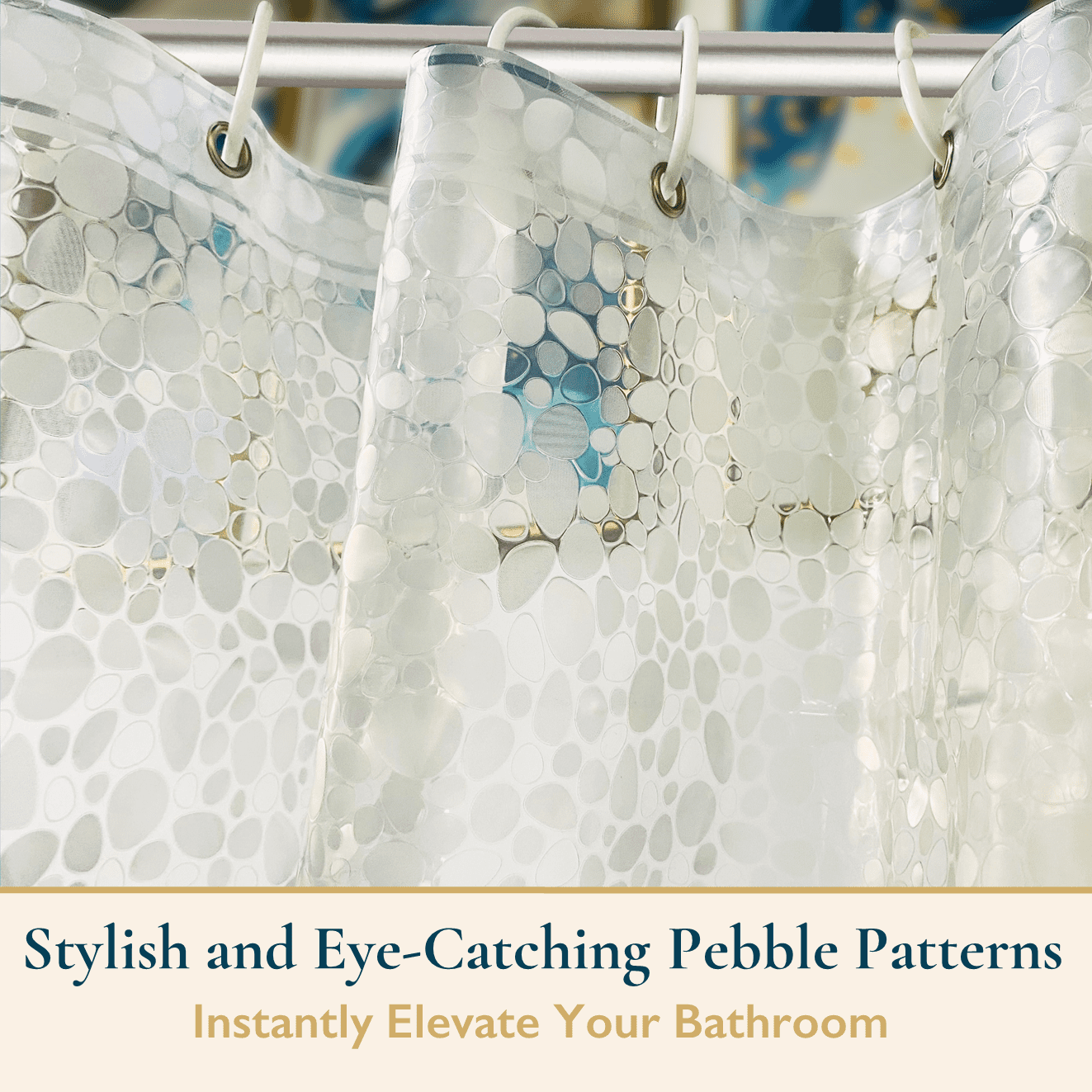 8-Gauge Waterproof Shower Curtain Liner With Bonus Hooks, Sizing Options