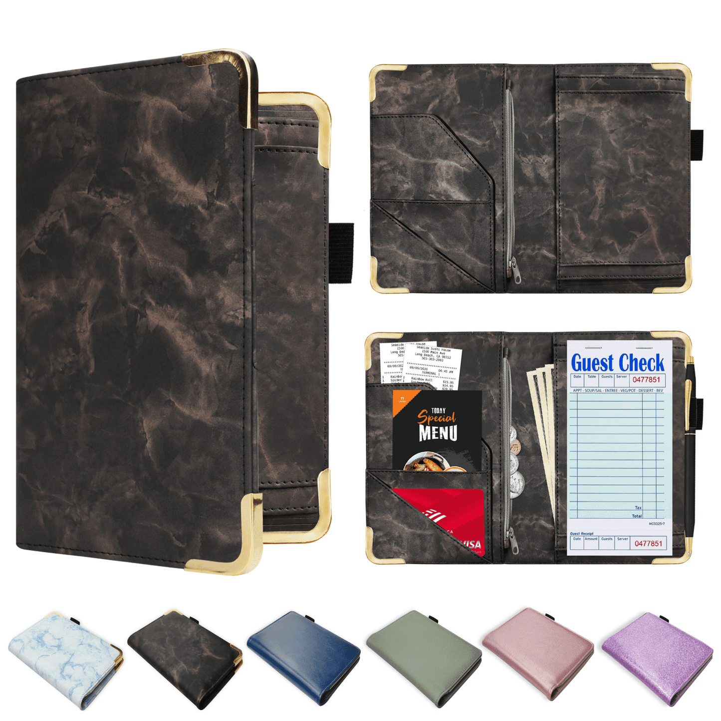 PU Leather Server Book for Waitress