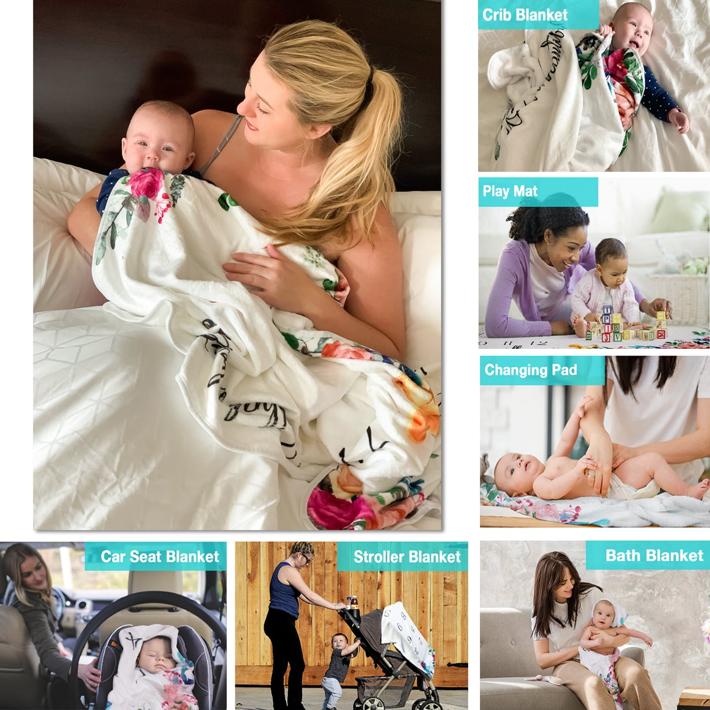 Soft Fleece Baby Milestone Blanket, 300 GSM, 40 x 60 in