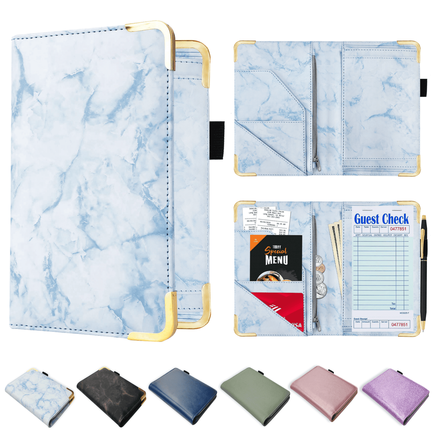 PU Leather Server Book for Waitress