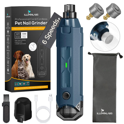 Dog Nail Grinder with LED Lights and Replacement Diamond Bit