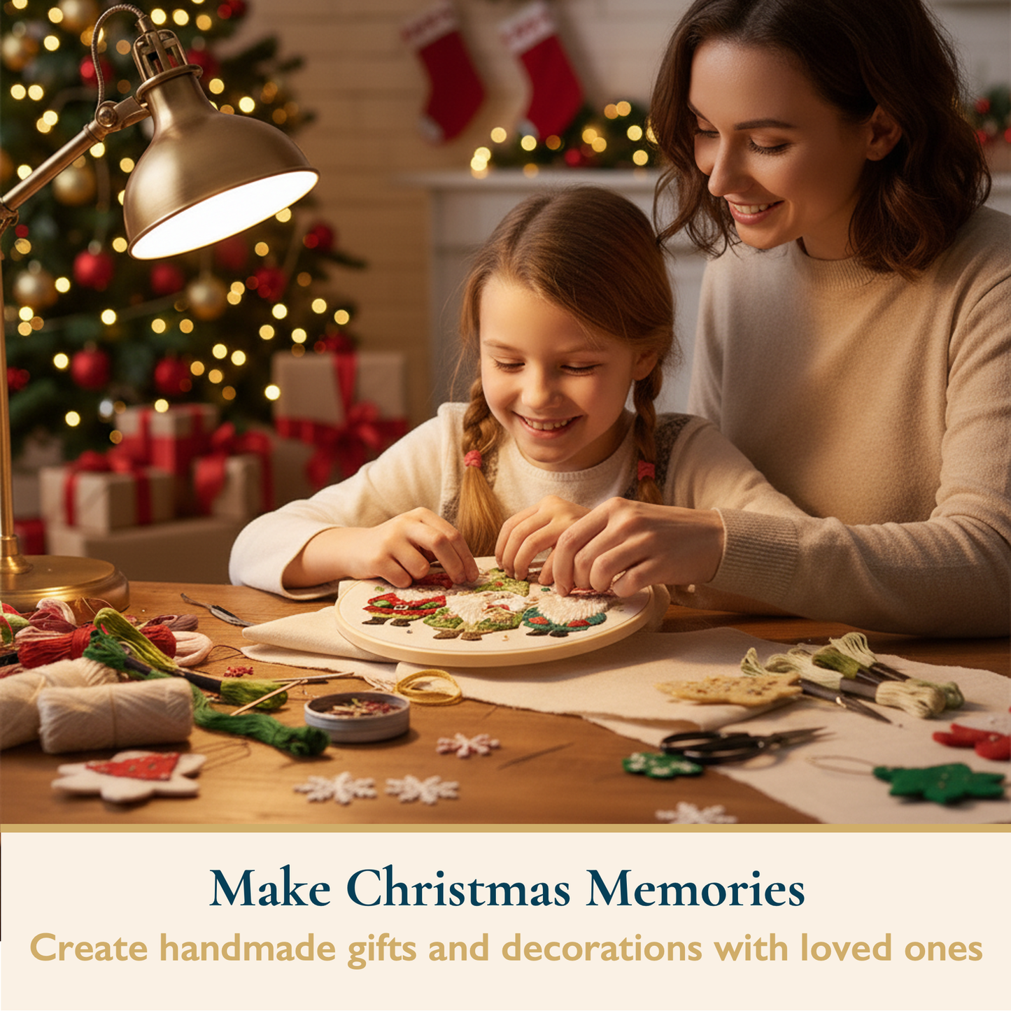ComfiTime Christmas Embroidery Kit for Beginners – 5 Skill-Building Levels