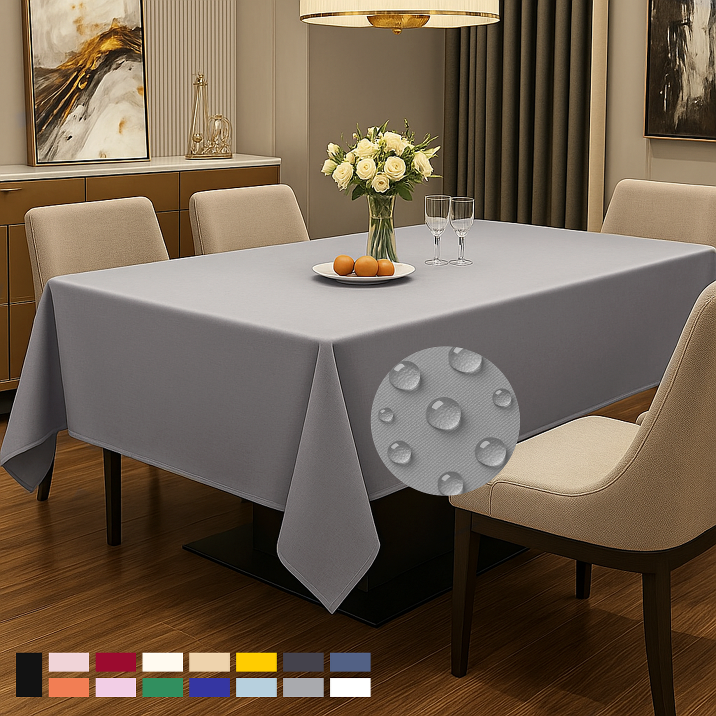 ComfiTime Durable Polyester Tablecloth Rectangle 1.0