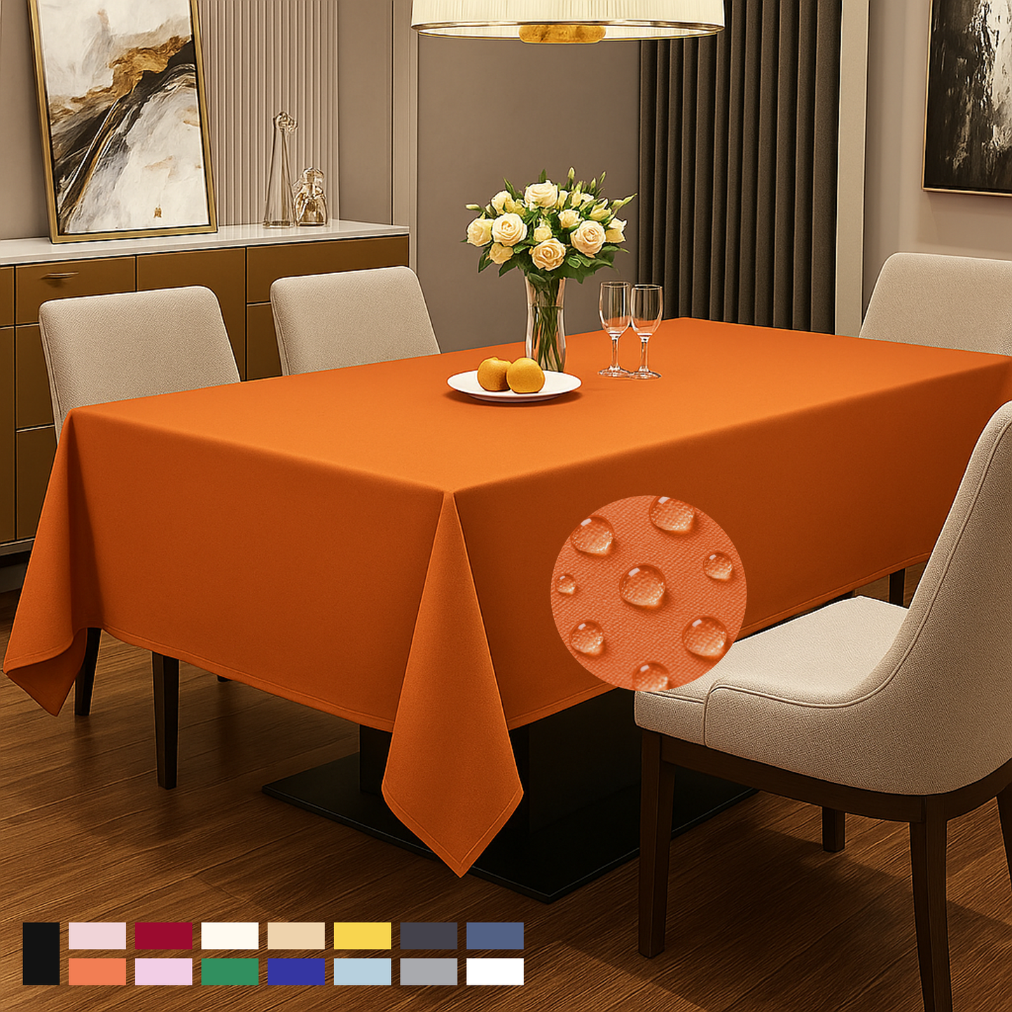 ComfiTime Durable Polyester Tablecloth Rectangle 1.0
