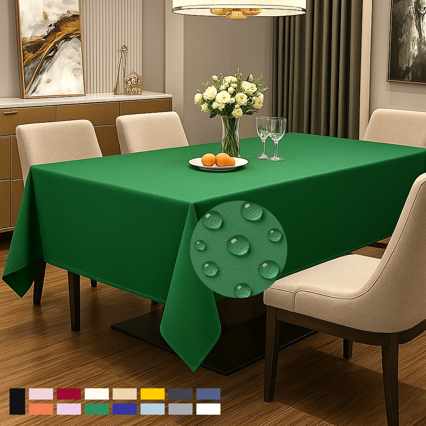 ComfiTime Durable Polyester Tablecloth Rectangle 1.0
