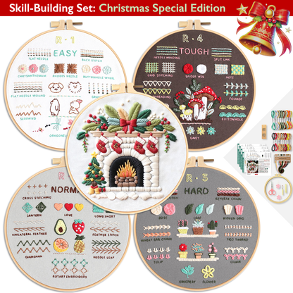 ComfiTime Christmas Embroidery Kit for Beginners – 5 Skill-Building Levels
