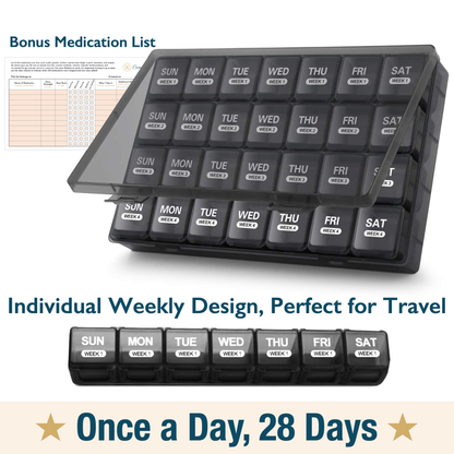 ComfiTime Pill Organizer – 28-Day Large Monthly Pill Case, Once-a-Day (Daily)