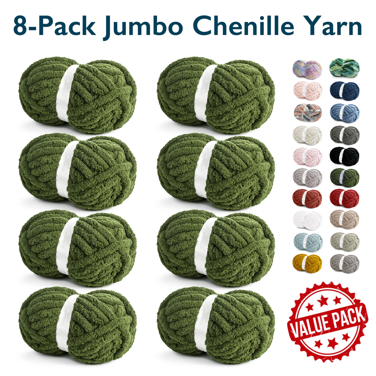 Yarn-7 Jumbo-Chenille-8Pack