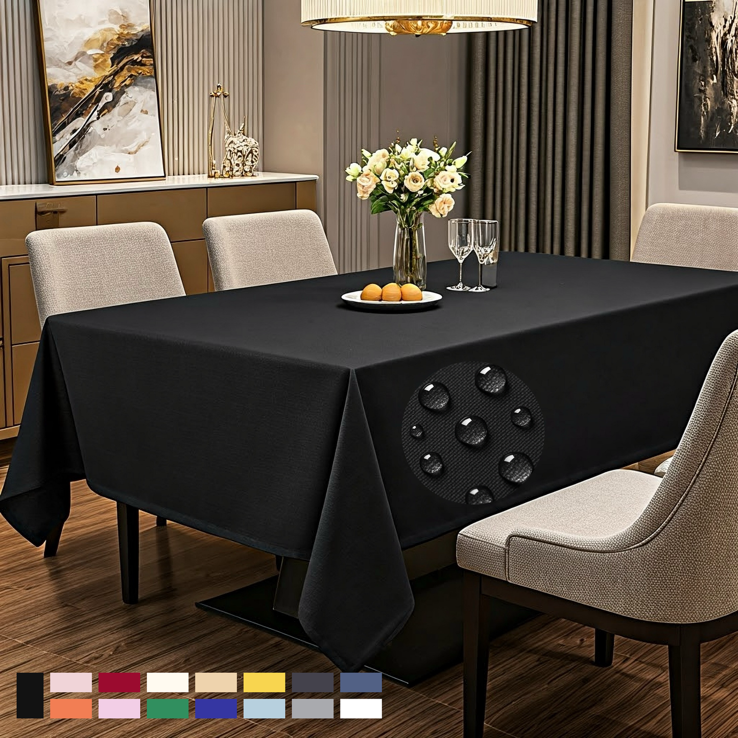ComfiTime Durable Polyester Tablecloth Rectangle 1.0