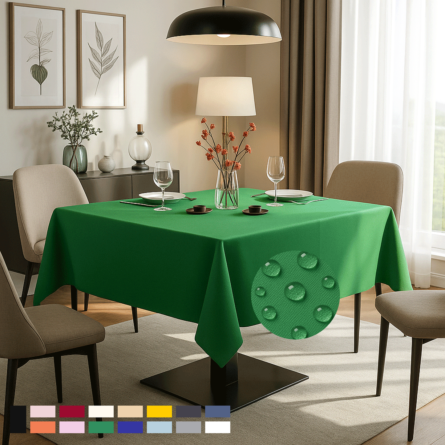 ComfiTime Durable Polyester Tablecloth Square