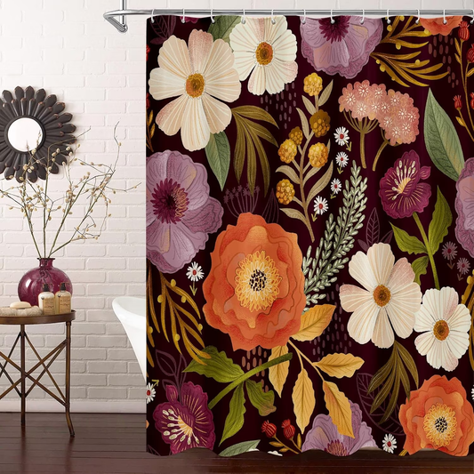 Shower Curtain & Liner Set-14 PCS