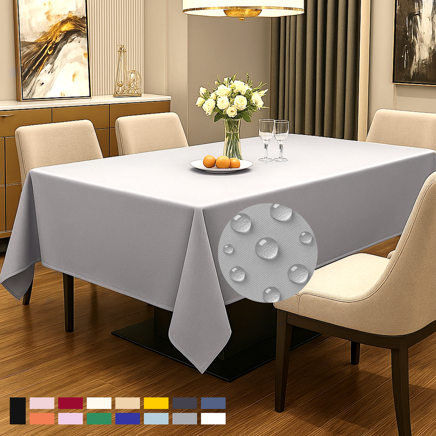 ComfiTime Durable Polyester Tablecloth Rectangle 1.0
