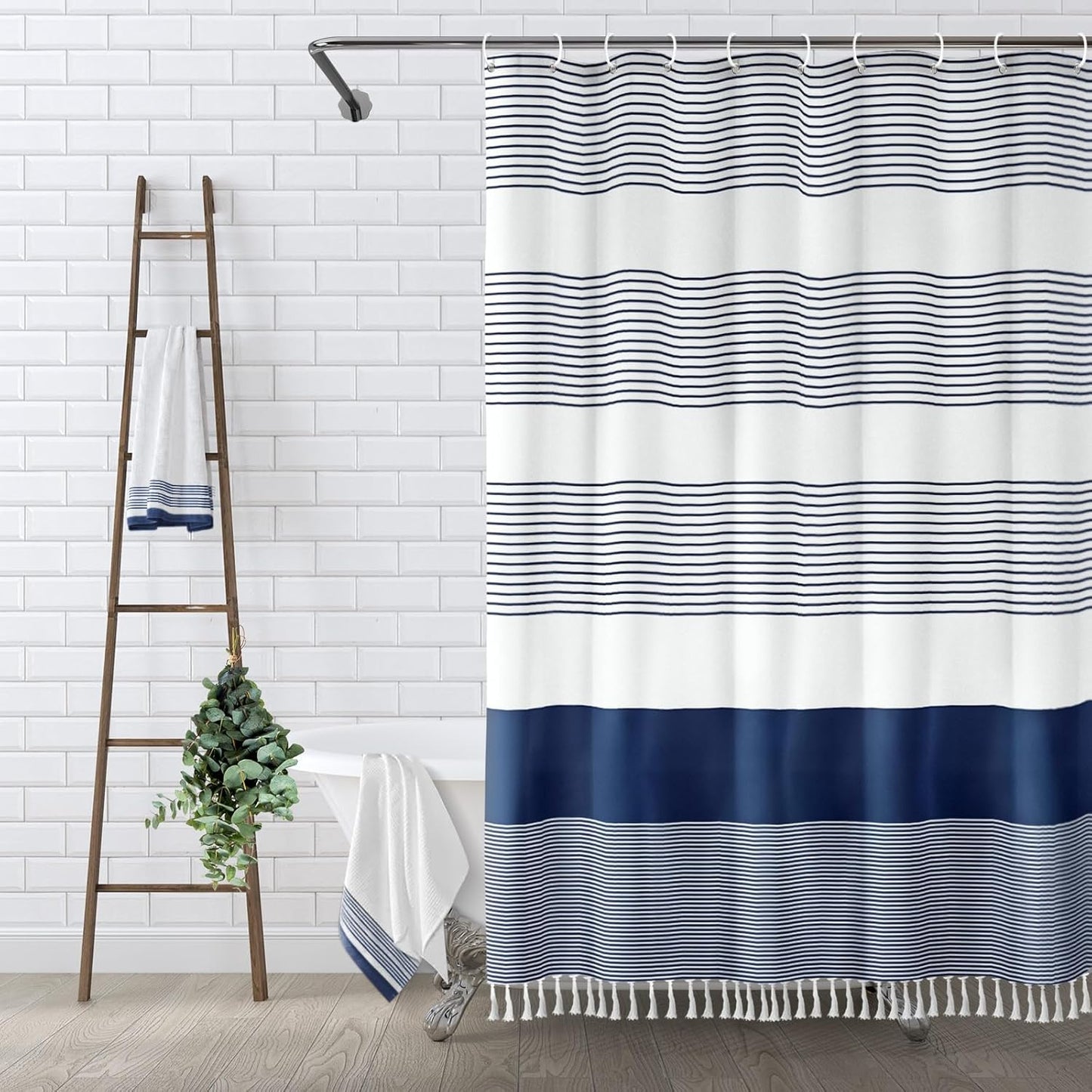 Shower Curtain - Long Tassel Stripes - New Color