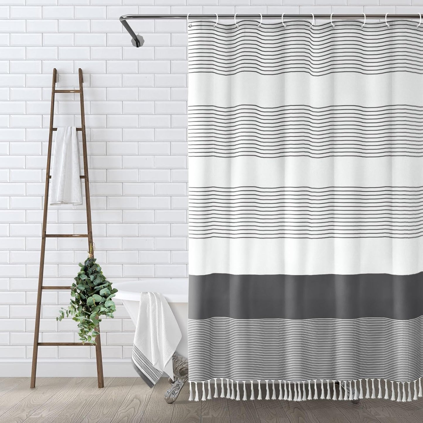 Shower Curtain - Long Tassel Stripes - New Color