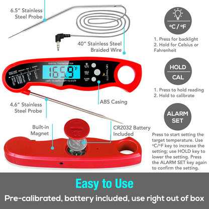 Instant-Read Digital Meat Thermometer
