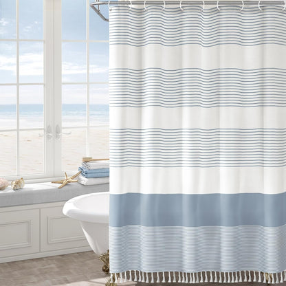 Shower Curtain - Long Tassel Stripes - New Color
