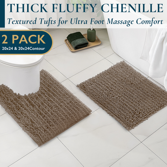 2 Piece Bathroom Rugs Set
