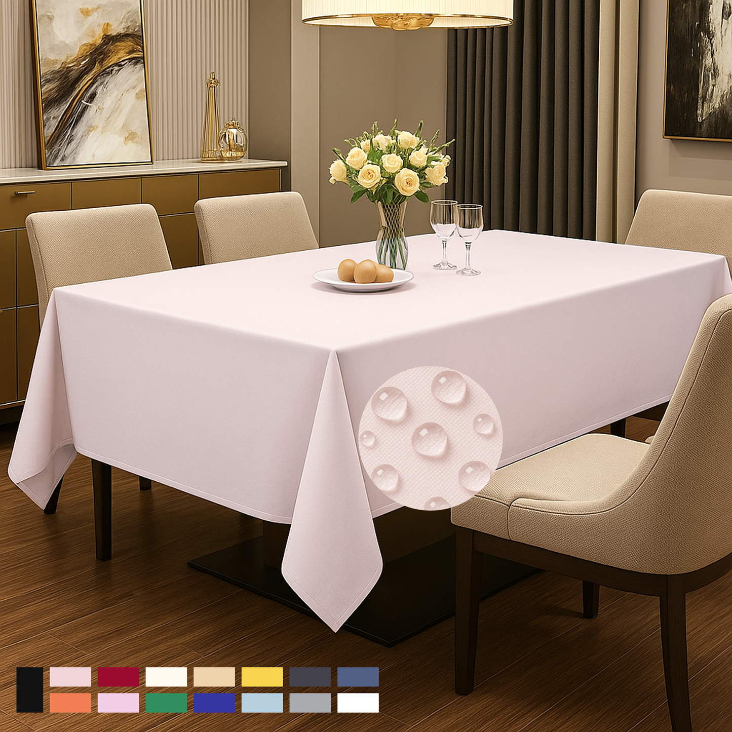 ComfiTime Durable Polyester Tablecloth Rectangle 1.0