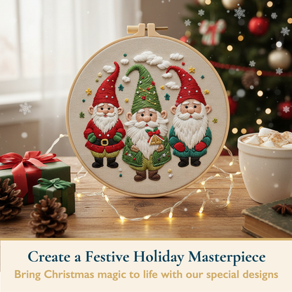ComfiTime Christmas Embroidery Kit for Beginners – 5 Skill-Building Levels