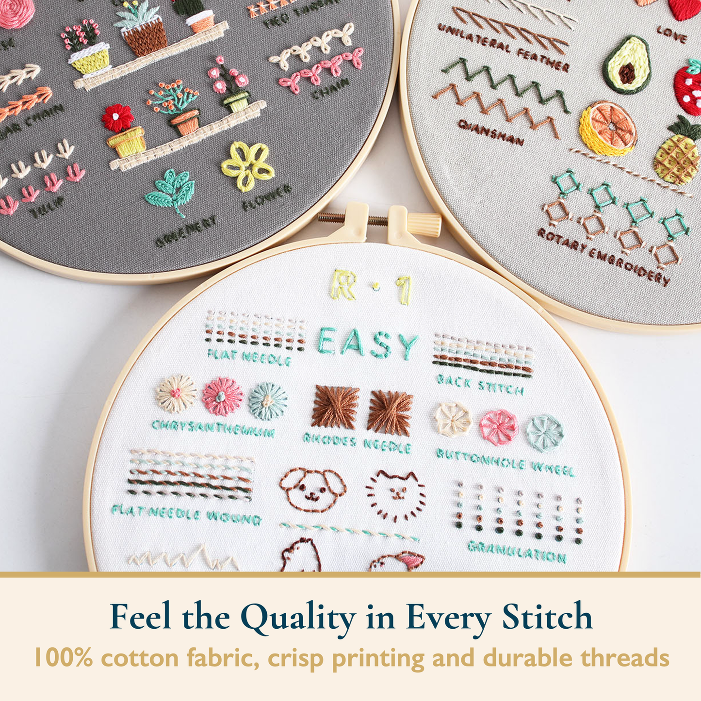 ComfiTime Christmas Embroidery Kit for Beginners – 5 Skill-Building Levels