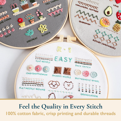 ComfiTime Christmas Embroidery Kit for Beginners – 5 Skill-Building Levels