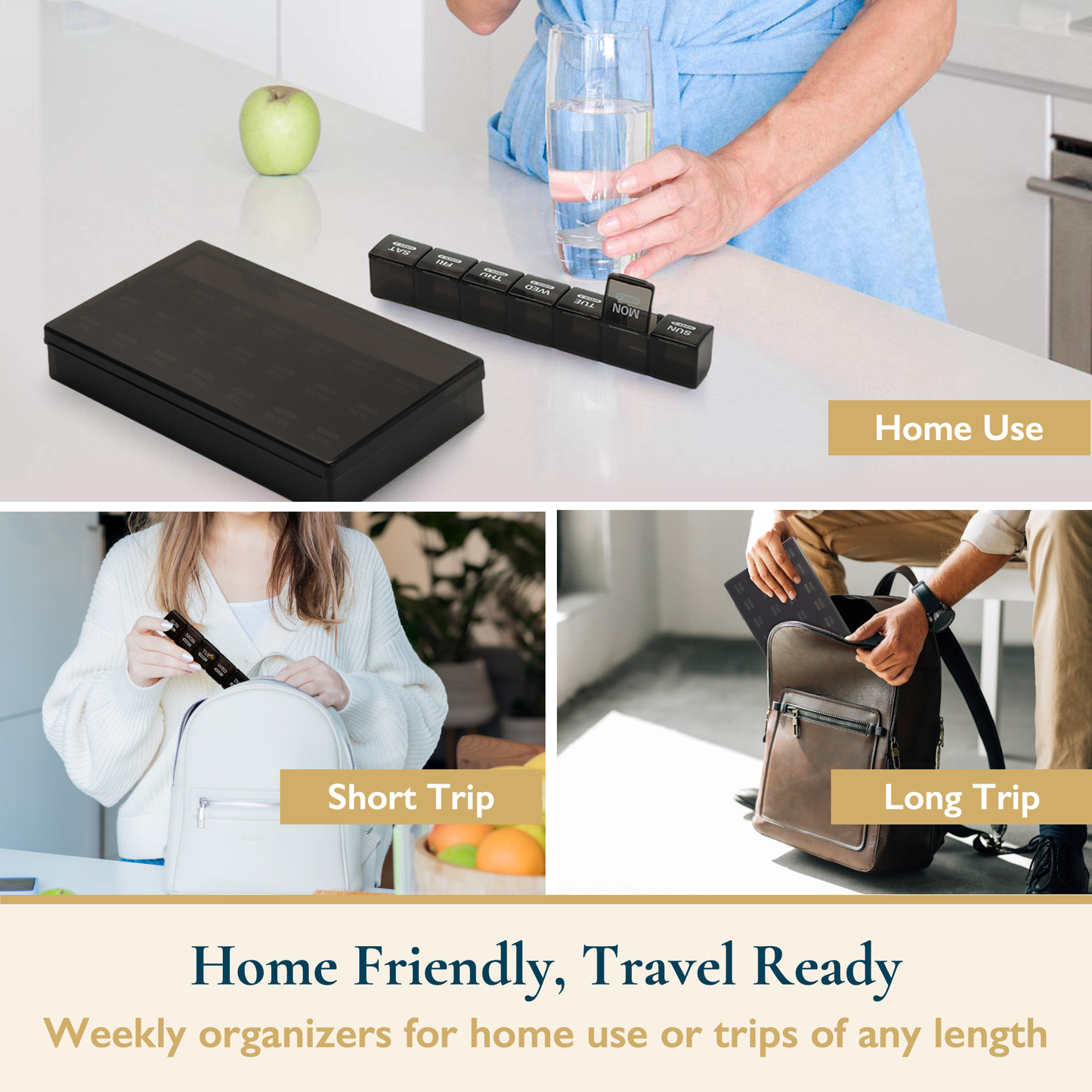 ComfiTime Pill Organizer – 28-Day Large Monthly Pill Case, Once-a-Day (Daily)