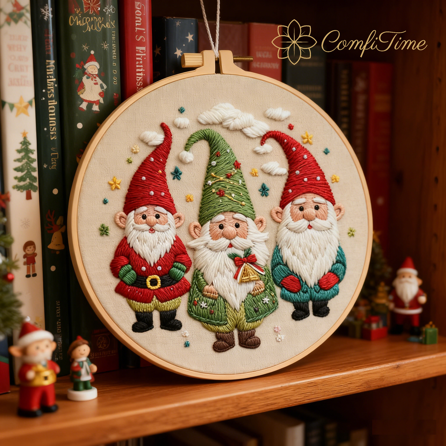ComfiTime Christmas Embroidery Kit for Beginners – 5 Skill-Building Levels