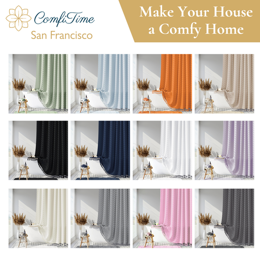 Shower Curtain-Tassels-Chevron