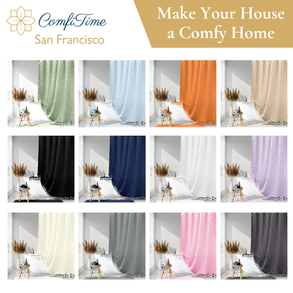 Shower Curtain-Tassels-Chevron