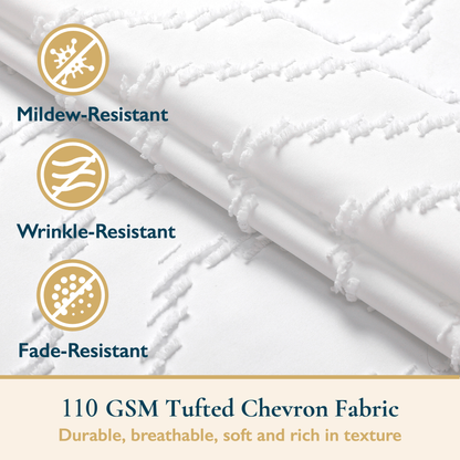 Shower Curtain-Tassels-Chevron