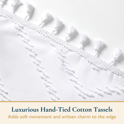 Shower Curtain-Tassels-Chevron