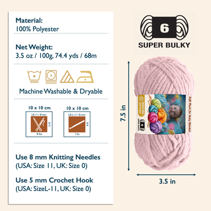 Yarn-6 Super Bulky-Chenille-3 Pack