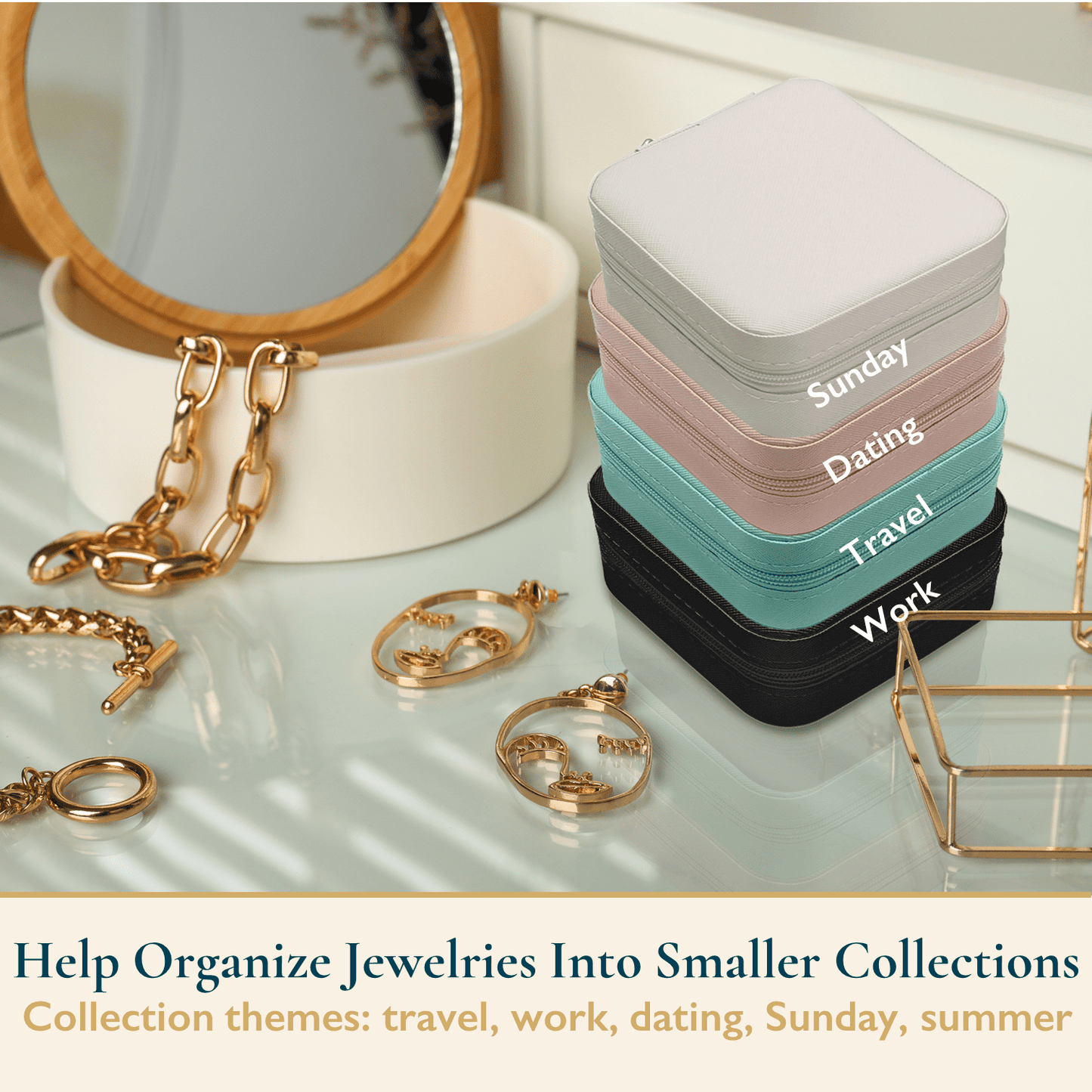 Vegan Leather Travel Jewelry Case
