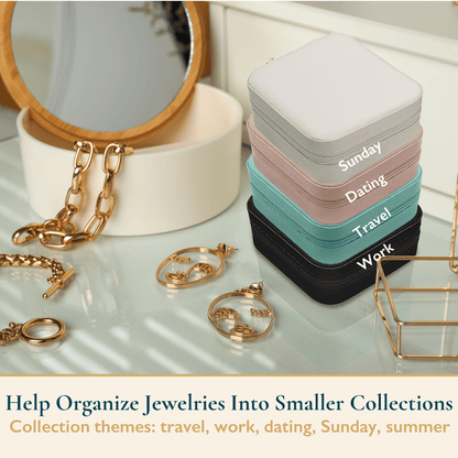 Vegan Leather Travel Jewelry Case