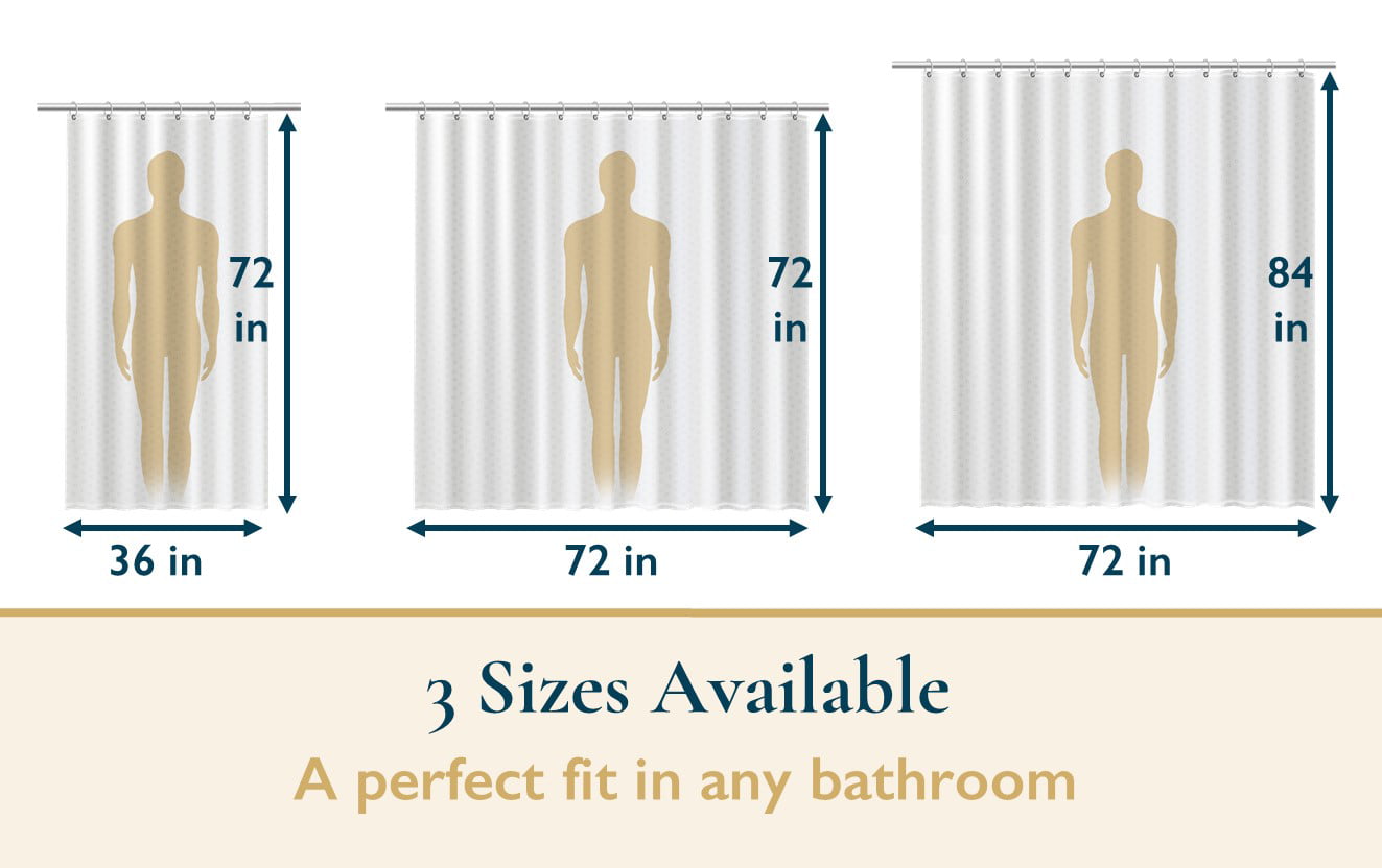 8-Gauge Waterproof Shower Curtain Liner With Bonus Hooks, Sizing Options