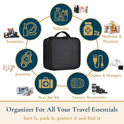 Customizable Makeup Case With Strap and Bonus Travel Mirror