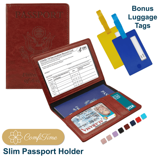 Slim Passport Holder With Two Bonus Luggage Tags
